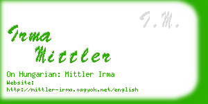 irma mittler business card